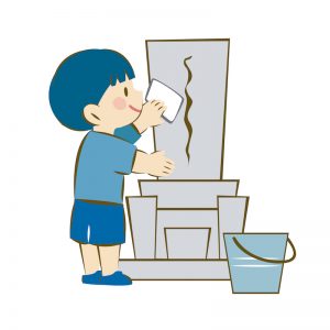 墓石を洗った後はから拭き